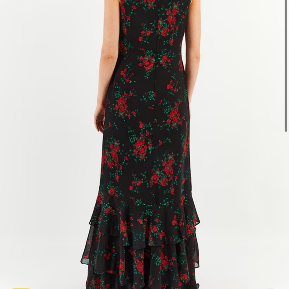 NWT RALPH LAUREN tiered ruffled holiday floral maxi dress size 0 - Picture 7 of 11